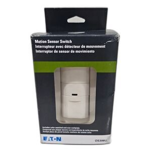 Eaton NIB OS306U Motion Sensor Switch Single Pole & 3-way White With Wallplate